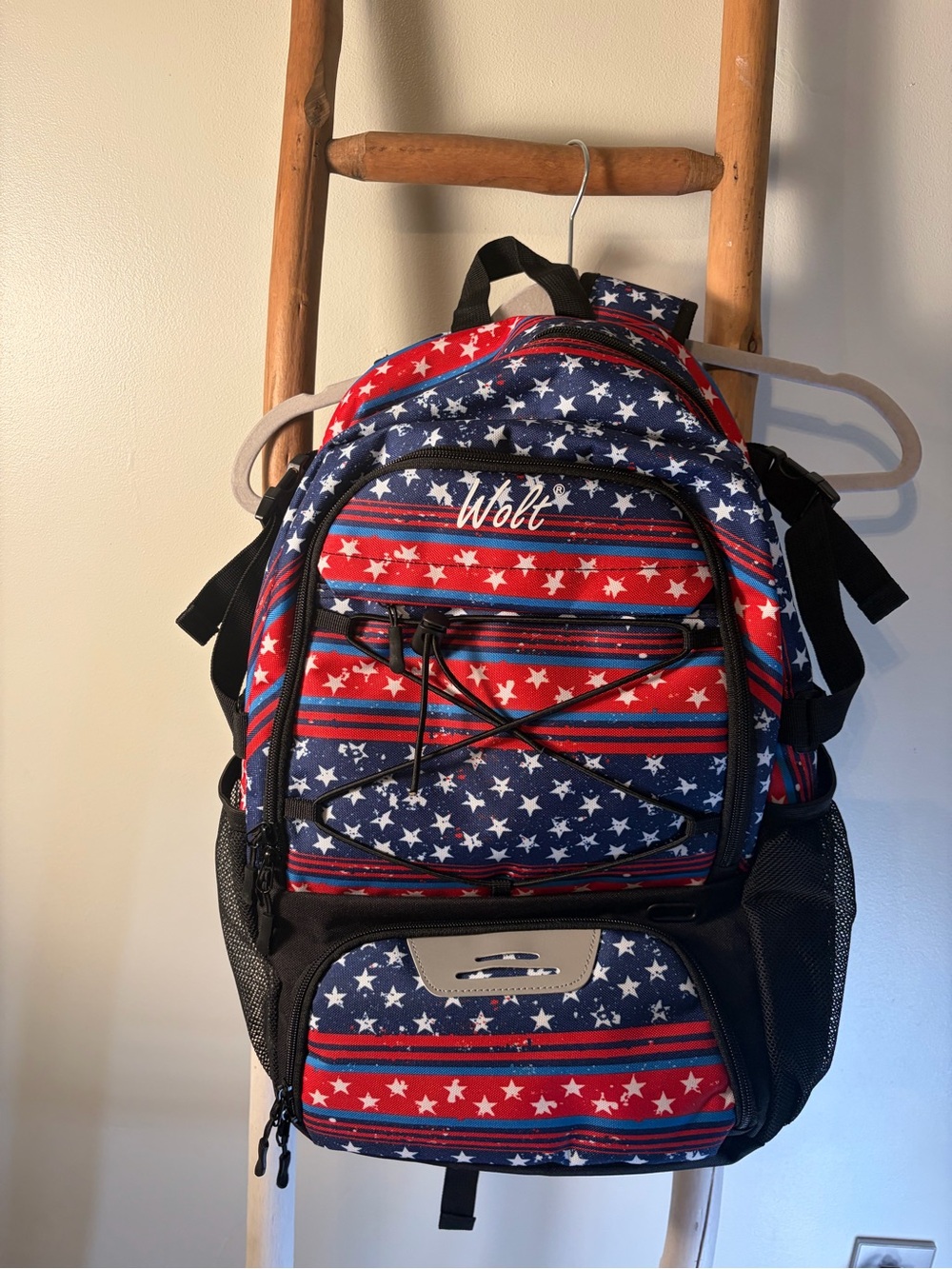 WOLF Red & Blue Stars Men's Backpack